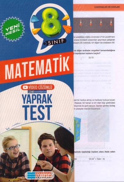 EVRENSEL 8.SINIF MATEMATİK YAPRAK TEST ürün görseli