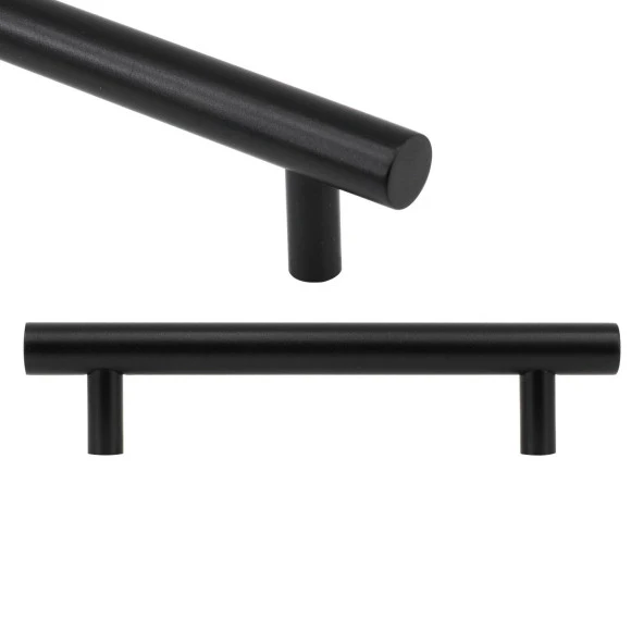 Gül Boylu Mobilya Mutfak Dolap Çekmece Dolabı Metal Siyah Kulpu Kulbu Kulpları (128 MM-12.8 CM) - Resim 4