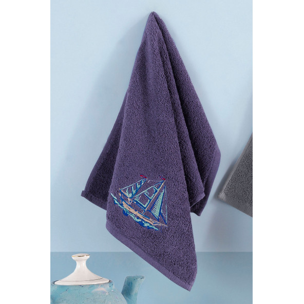 Louis Marie | Marin | 30x50 cm | Nakışlı |%100 Pamuk | 4 Renk | 4 Adet | Mutfak Havlusu Seti - 3