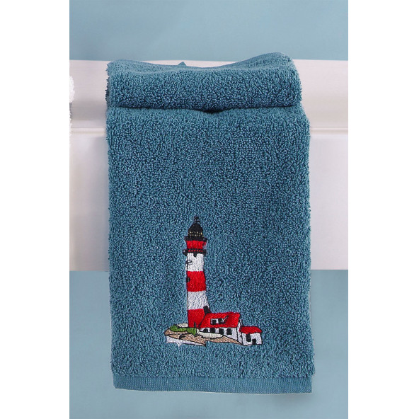 Louis Marie | Marin | 30x50 cm | Nakışlı |%100 Pamuk | 4 Renk | 4 Adet | Mutfak Havlusu Seti - 6