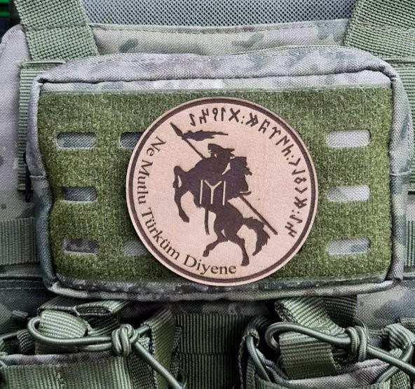 KAYI BOYU NE MUTLU TÜRKÜM DİYENE - Deri PEÇ - Arma - Askeri Patch - Resim 2
