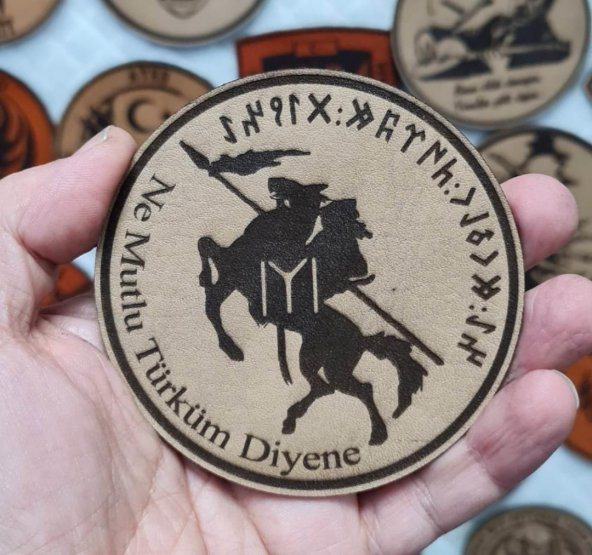 KAYI BOYU NE MUTLU TÜRKÜM DİYENE - Deri PEÇ - Arma - Askeri Patch - Resim 3