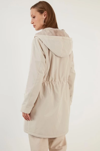 ONLY Bayan Kapüşonlu Çift Taraflı Mont 15208727 - Resim 6