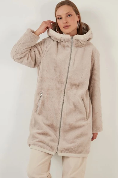 ONLY Bayan Kapüşonlu Çift Taraflı Mont 15208727 - Resim 5