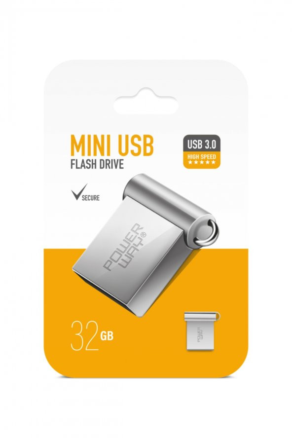 Powerway Mini 32 GB Metal Mini Usb Flash Bellek Usb 3.0 Yüksek Hızlı