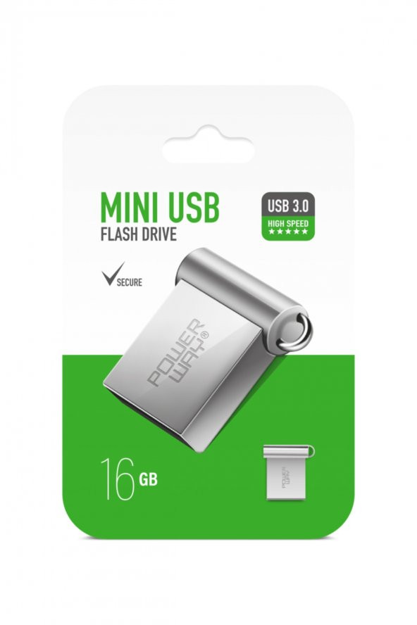 Powerway Mini 16 GB Metal Mini Usb Flash Bellek Usb 3.0 Yüksek Hızlı
