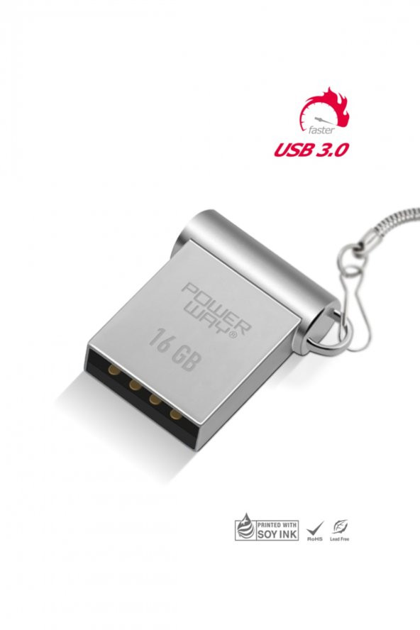 Powerway Mini 16 GB Metal Mini Usb Flash Bellek Usb 3.0 Yüksek Hızlı - 2