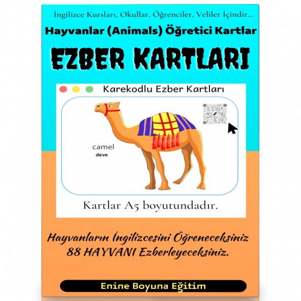 İngilizce Hayvanlar (Animals) Ezber Kartları - 1