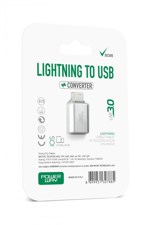 Powerway Lightning to Usb 3.0 (YÜKSEK HIZLI) Veri Aktarımı Apple Uyumlu Otg Çevirici Dönüştürücü - 6