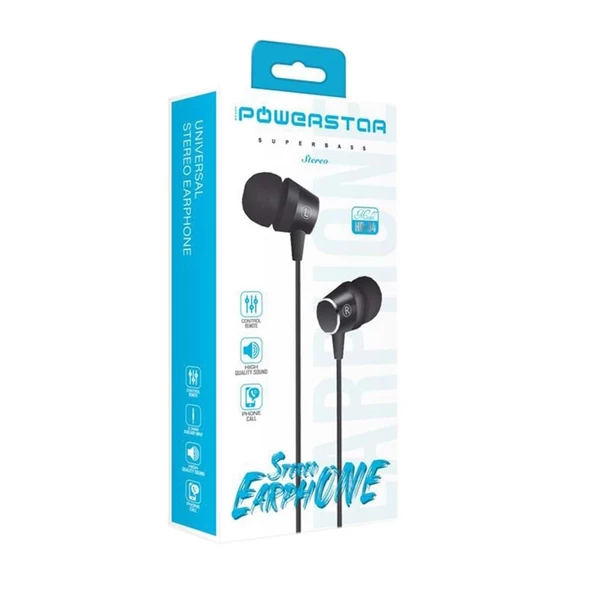 Powerstar HD-34 Mikrofonlu Kulak İçi Kablolu Kulaklık 3.5mm - 5