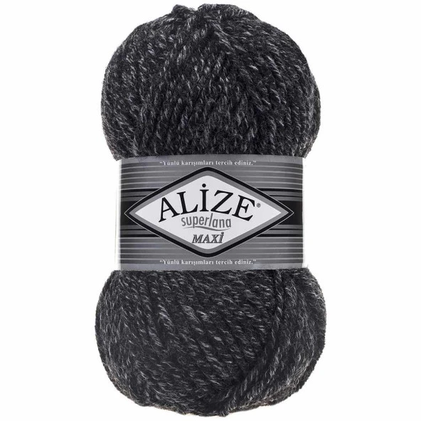 Alize Superlana Maxi Örgü İpi 800 Jaspe Antrasit