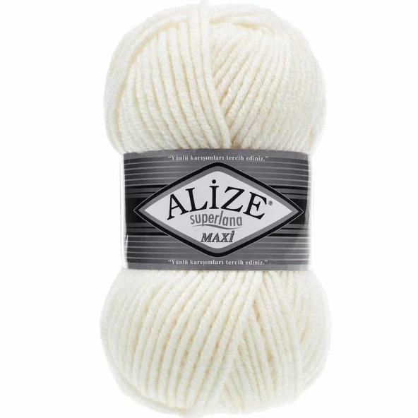 Alize Superlana Maxi Örgü İpi 62 Açık Krem