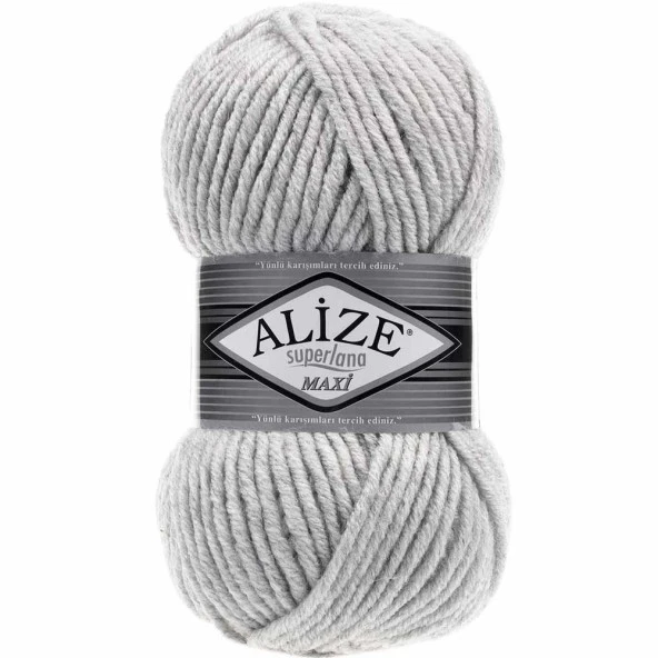Alize Superlana Maxi Örgü İpi 208 Açık Gri Melanj