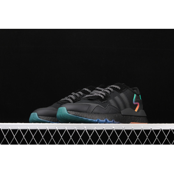 Adidas Nite Jogger Erkek Spor Ayakkabı Siyah Fosfor - 2