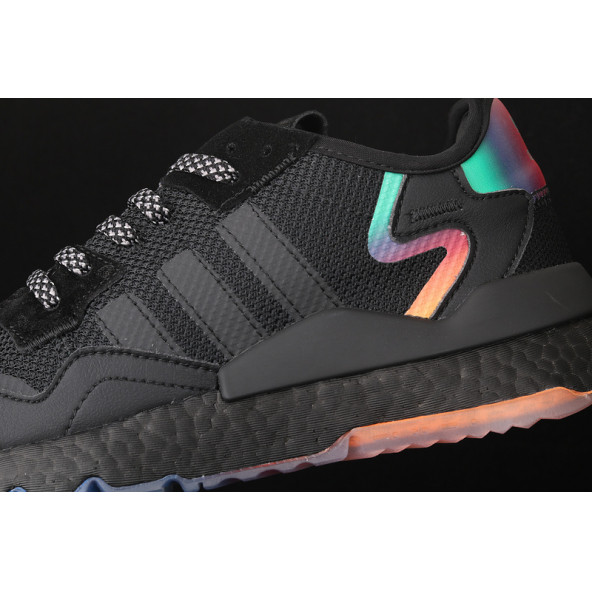 Adidas Nite Jogger Erkek Spor Ayakkabı Siyah Fosfor - 5
