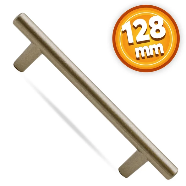 Gül Boylu Mobilya Mutfak Dolap Çekmece Dolabı Metal Kulpu Kulbu Kulpları Saten Renk (128 MM-12.8 CM)