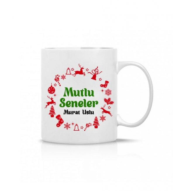 Kişiye Özel Yeniyıl 2023 Baskılı Porselen Beyaz Kupa Bardak HK2367 - Resim 4