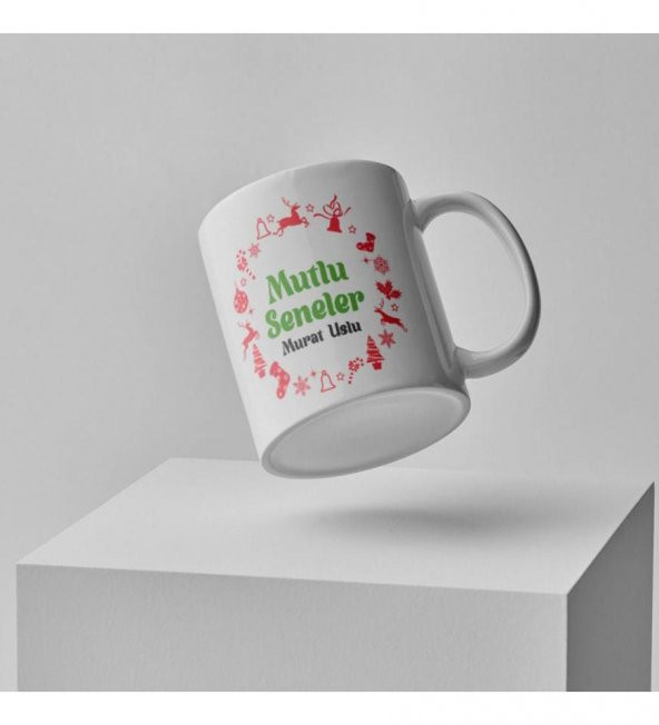 Kişiye Özel Yeniyıl 2023 Baskılı Porselen Beyaz Kupa Bardak HK2367 - Resim 6