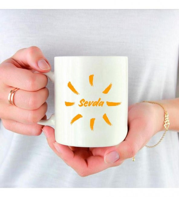 Kişiye Özel Doğdu Güneşim Porselen Beyaz Kupa Bardak HK2350 - 4