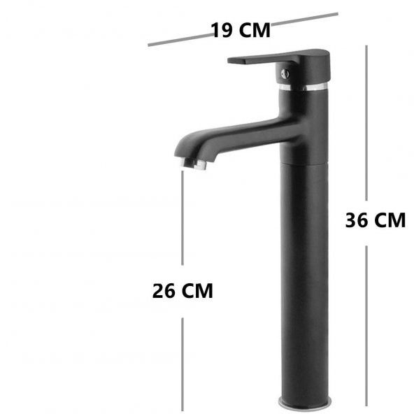 Venita Çanak Tipi Yüksek Lavabo Batarya Siyah - 2