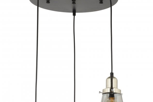 LampaLuce Cono Modern Sarkıt Salon Avizesi 3lü Krom 35x70cm - 3