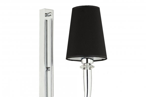 Lampaluce Lungo Şapkalı Aplik Krom Tekli 30x40cm - 4