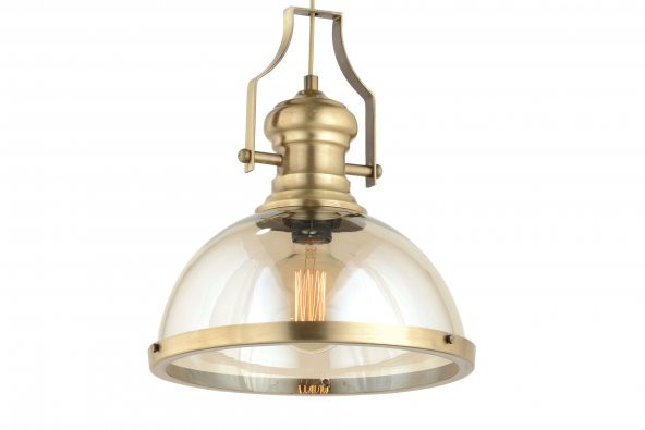 LampaLuce Gladiatore Klasik Tekli Metal ve Camlı Sarkıt Sarı 25x70cm - 2