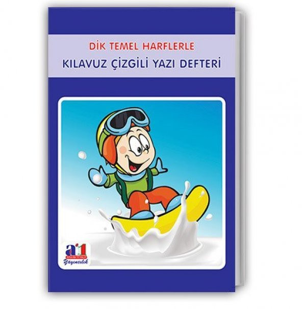 A1 Dik Temel Harflerle Kılavuz Çizgili Yazı Defteri 3 Adet