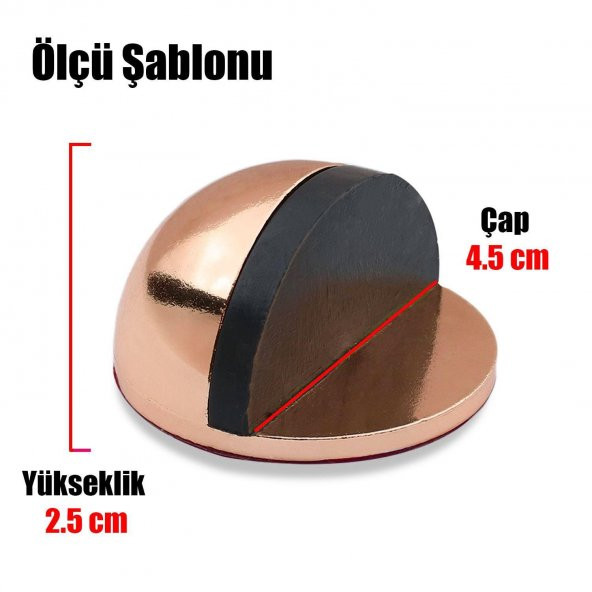 Yarımay Kapı Stoperi Tamponu Yapışkanlı Metal Bakır (5 ADET) - 5