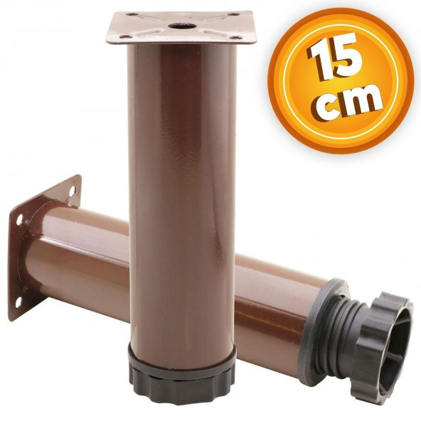 Mobilya Kanepe Baza Koltuk Metal Destek Ayağı Ayarlanabilir Kahverengi Ayak 15 cm