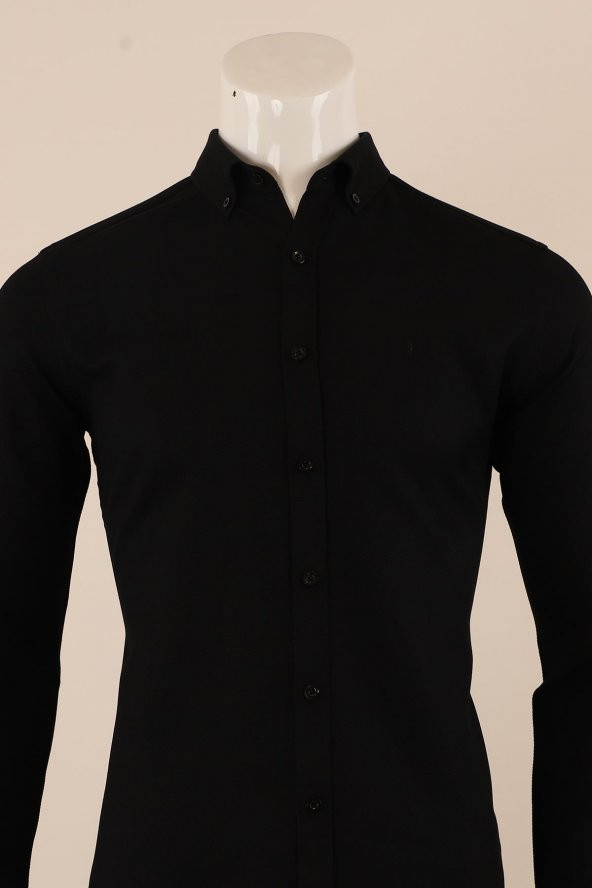 Uzun Kol Slim Fit Desenli Gömlek - 3