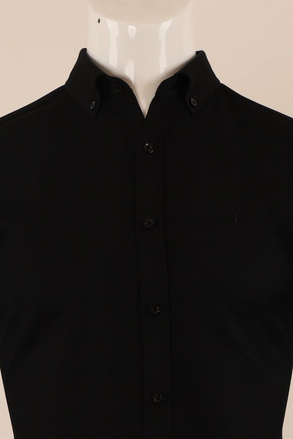 Uzun Kol Slim Fit Desenli Gömlek - 4