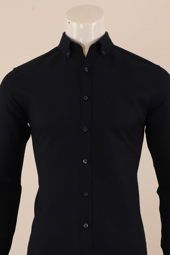 Uzun Kol Slim Fit Desenli Gömlek - 7
