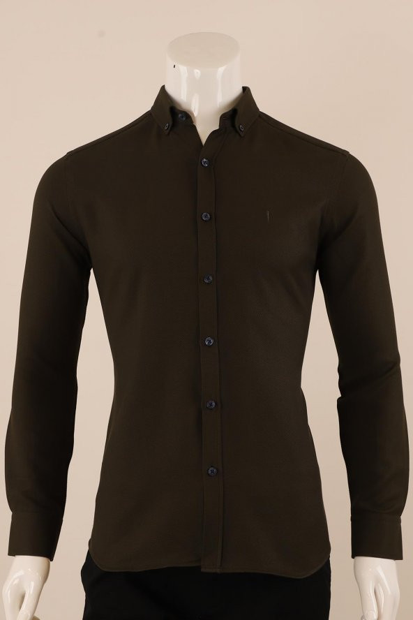 Uzun Kol Slim Fit Desenli Gömlek - 10