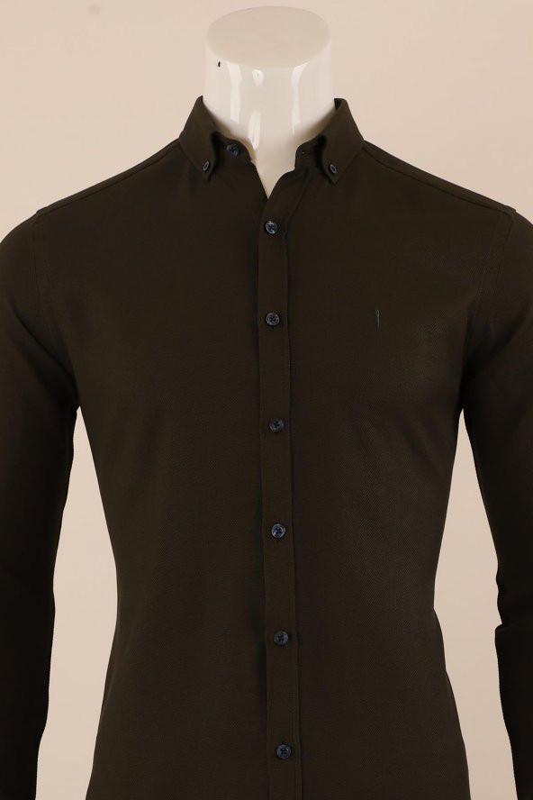 Uzun Kol Slim Fit Desenli Gömlek - 11