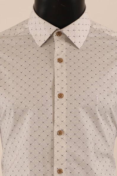 Uzun Kol Slim Fit Desenli Gömlek - 12
