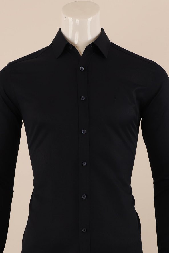 Uzun Kol Slim Fit Desenli Gömlek - 3