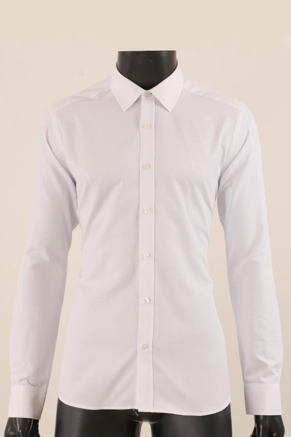 Uzun Kol Slim Fit Desenli Gömlek - 6