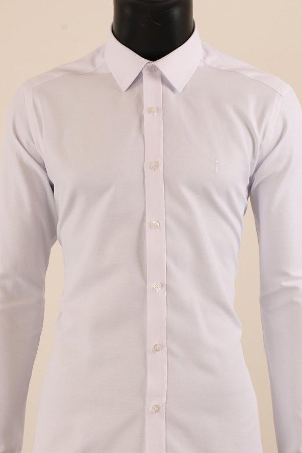 Uzun Kol Slim Fit Desenli Gömlek - 3