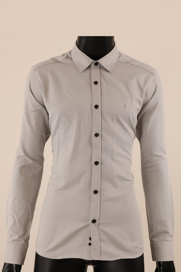 Uzun Kol Slim Fit Desenli Gömlek - 10