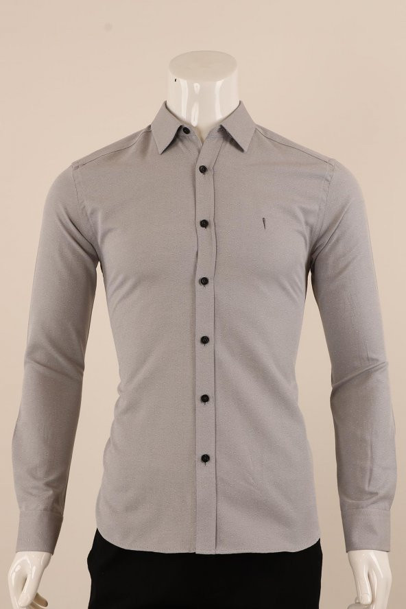Uzun Kol Slim Fit Desenli Gömlek - 6