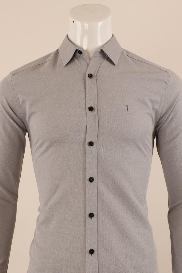 Uzun Kol Slim Fit Desenli Gömlek - 7