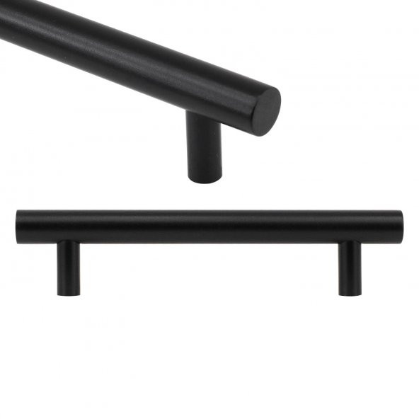 Mobilya Dolap Kapak Çekmece Kulpu Kulbu 128 mm Mat Siyah Metal Kulp - 4