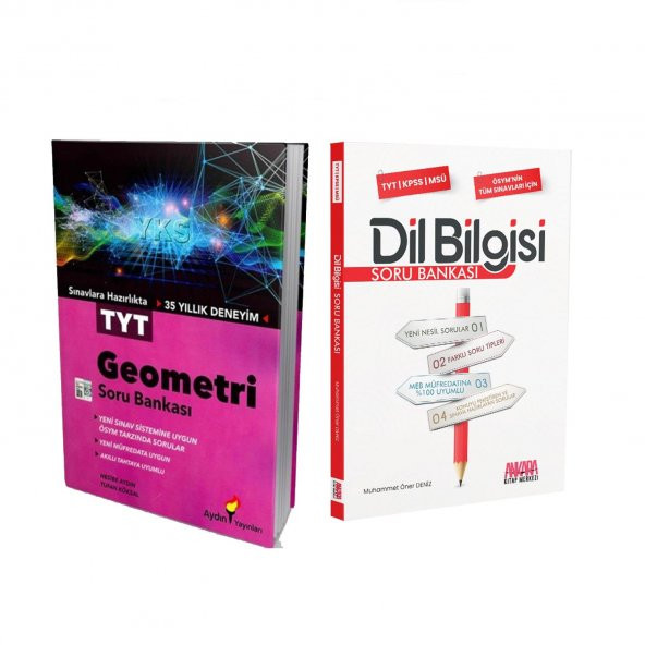 Aydın Yayınları TYT Geometri ve AKM Dil Bilgisi Soru Bankası Seti 2 Kitap