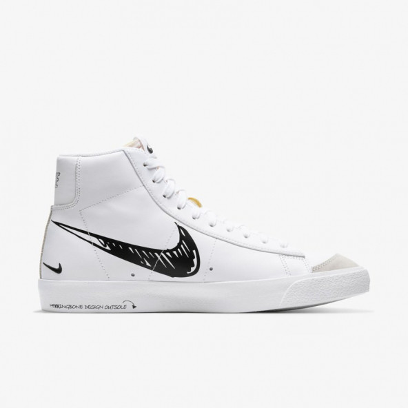Nike Blazer Mid 77 Sketch White Black Unisex Spor Ayakkabı - Resim 1