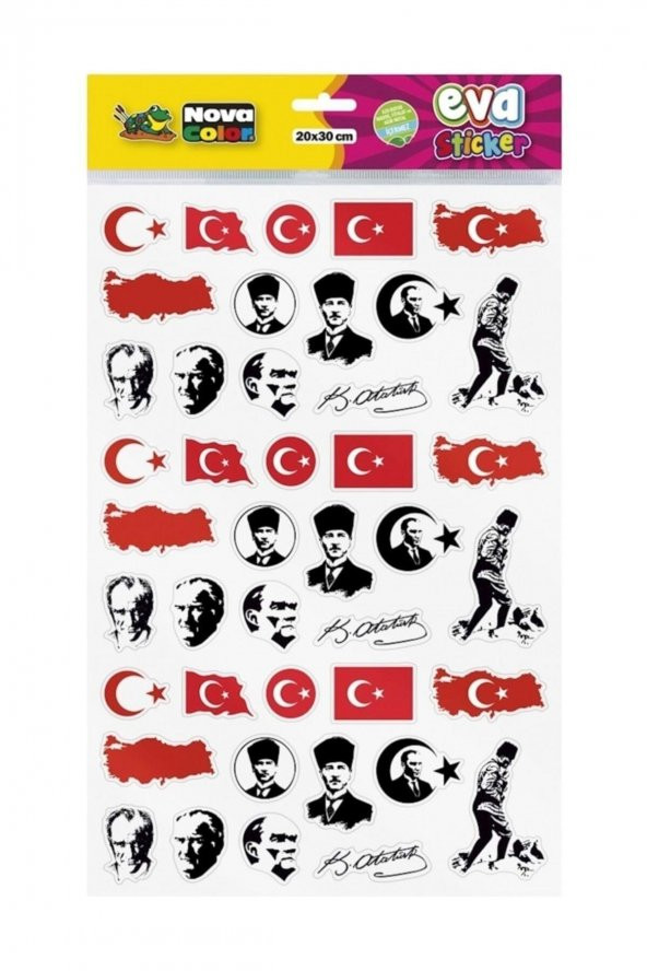 Nova Color Atatürk Eva Sticker Çıkartma 20 X 30 Cm Nc-695