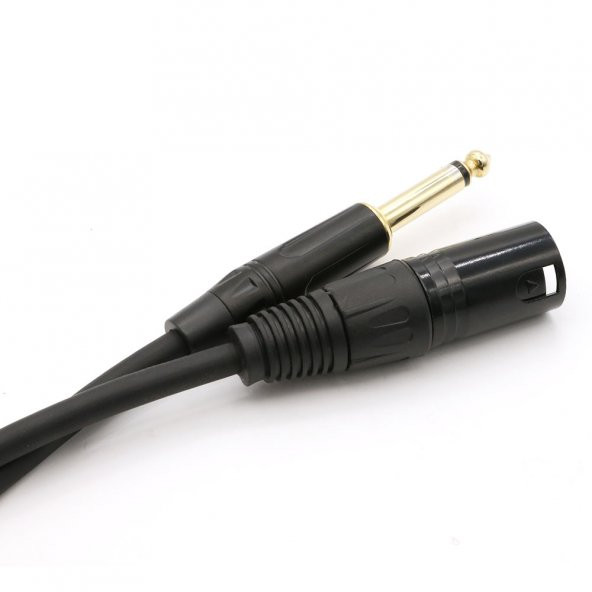 XLR Erkek - 6.35 mm Erkek Kaliteli Enstrüman Gitar Kablosu 2 Metre - 3