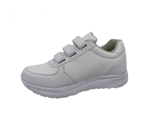 Parley 918 Kadın Kalın Taban Beyaz Cırtlı Günlük Kullanım Spor Ayakkabı - Resim 3