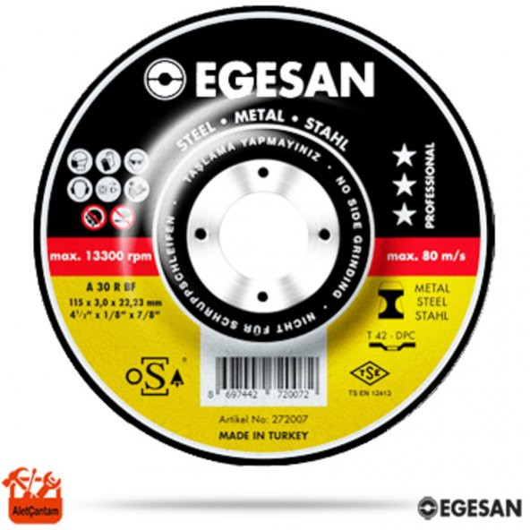 Egesan Metal Kesici Disk Spiral Flex Taşı 180 mm (180X3 Orta Boy)