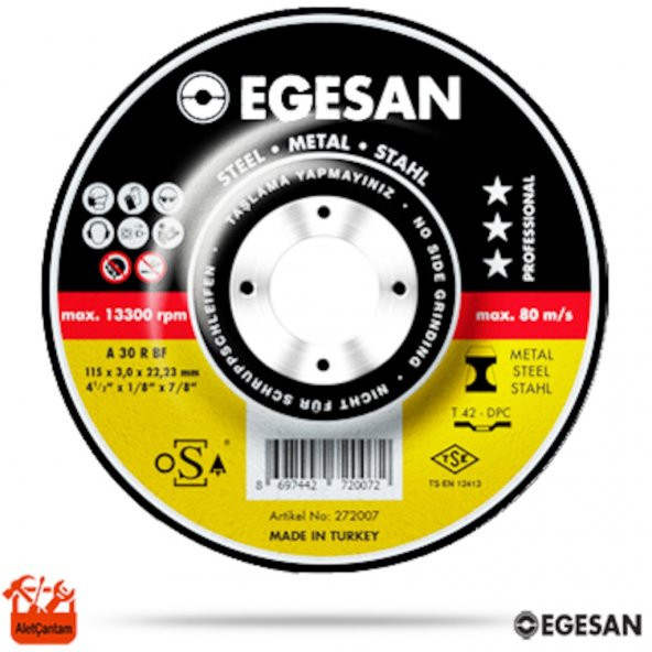 Egesan Metal Kesici Disk Spiral Flex Taşı 230 mm (230X3 Büyük Boy)